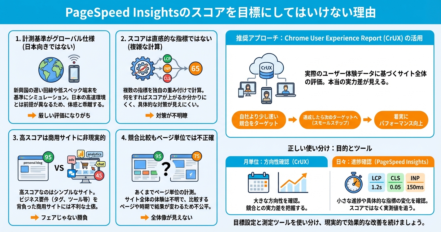 PageSpeed Insightsのスコアを目標にしてはいけない理由