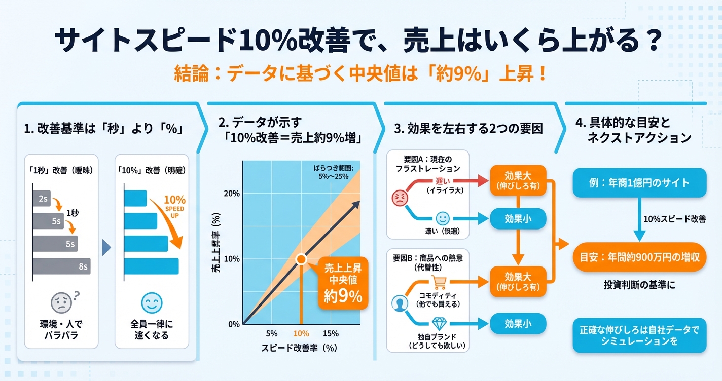 通販サイトのスピード10%改善で売上はいくら上がるか