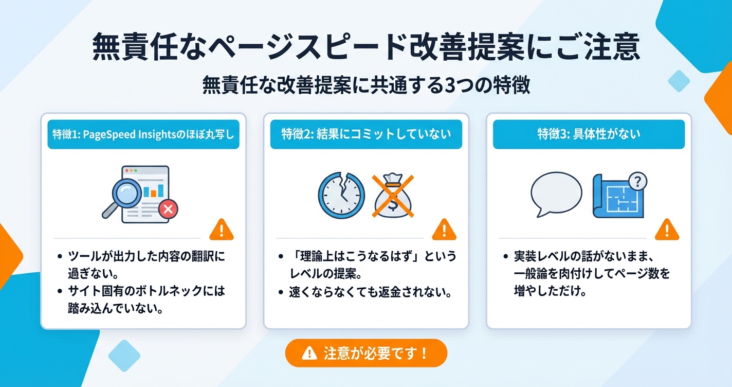 無責任なページスピード改善提案にご注意